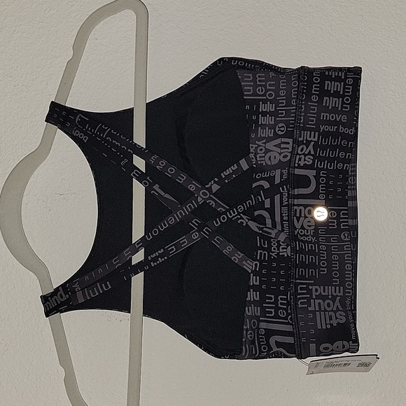 Lululemon Energy Bra, High Neck, Long Line,Sz. 6, Ombre Black,Multi print, NWT - Picture 7 of 13